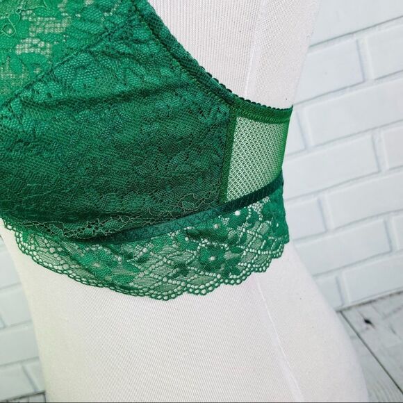 10/$25🦋 Gilligan & O'Malley Green Lace Y-Back Front Close Bralette - Size XS - Picture 7 of 16